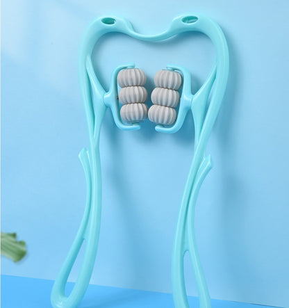 6-Roller Manual Neck Massager - Deep Tissue Relief Tool with Natural Jade Scraper – Duvencioglu