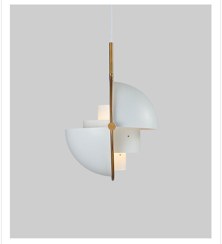 Half-Circle Zinc-Alloy LED Chandelier – Gold, Black, White & Blue – Duvencioglu
