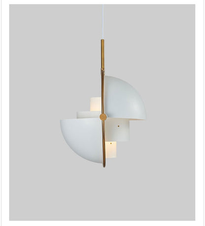 Half-Circle Zinc-Alloy LED Chandelier – Gold, Black, White & Blue – Duvencioglu