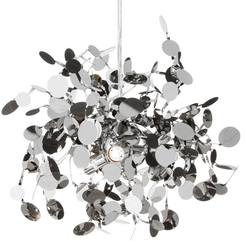 Leaf-Branch Stainless-Steel LED Chandelier – 500 mm Nordic Pendant – Duvencioglu