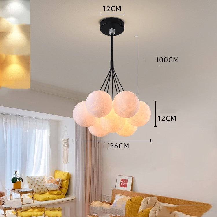 Nordic Moon Bubble LED Chandelier – 10–15 Lights, 41–50 W Neutral White Pendant – Duvencioglu