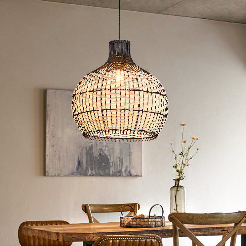 Scandinavian Rattan LED Chandelier – Café & Bar Pendant (Ø 50–60 cm) – Duvencioglu