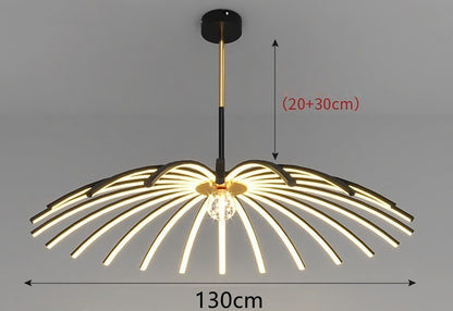 Iron-Art LED Chandelier – Remote & Voice-Control Pendant (10–15 Heads) – Duvencioglu