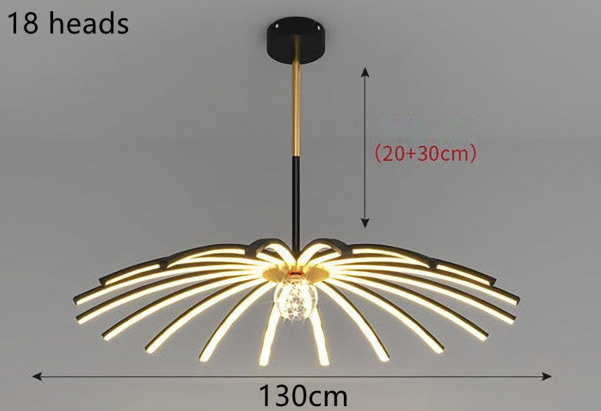 Iron-Art LED Chandelier – Remote & Voice-Control Pendant (10–15 Heads) – Duvencioglu
