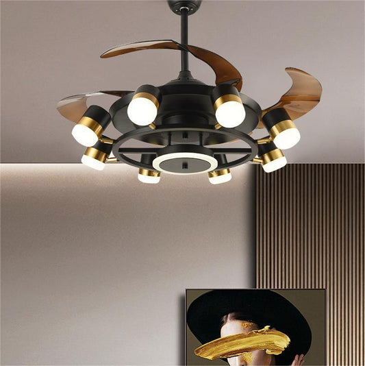 Modern Ceiling Fan Chandelier – 72″ All-Copper Motor & Tri-Color LED – Duvencioglu