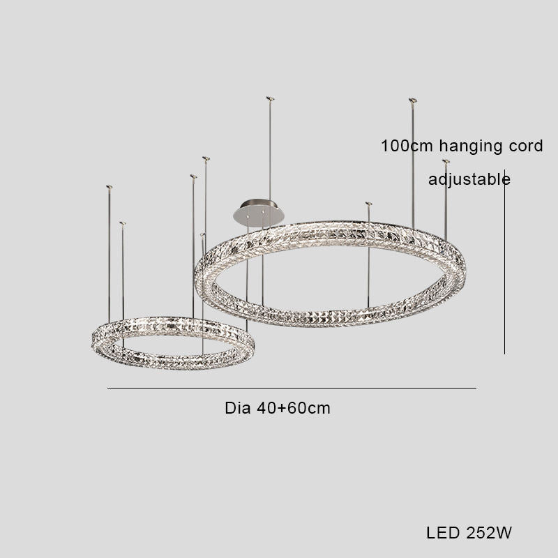 Light-Luxury Crystal LED Chandelier – 800 mm Push-Button Pendant (YSL-5994) – Duvencioglu