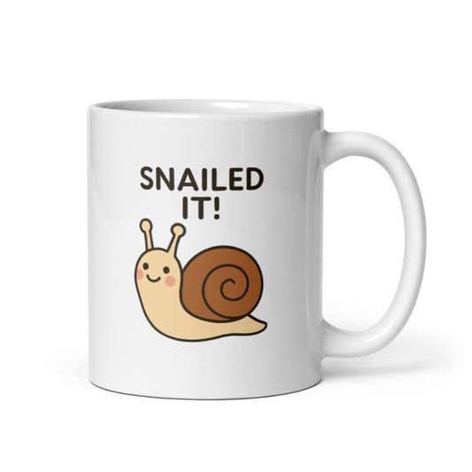 Snailed It! Mug – Funny Cute Snail Pun Gift for Motivated Souls – Duvencioglu
