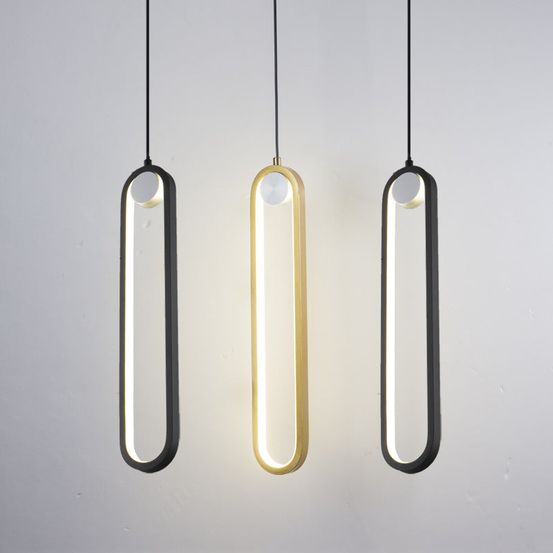 Nordic Oval LED Bedside Chandelier – Aluminum-Alloy Pendant – Duvencioglu