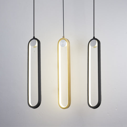 Nordic Oval LED Bedside Chandelier – Aluminum-Alloy Pendant – Duvencioglu