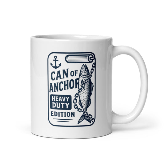 Can of Anchors Mug – Heavy Duty Sardine Tin Design, Nautical Humor Gift – Duvencioglu