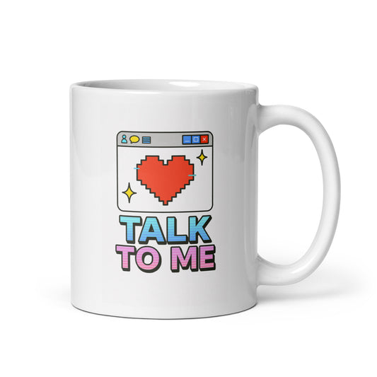 Talk To Me Mug – MSN Messenger Retro Chat Y2K Holographic Heart Cup – Duvencioglu