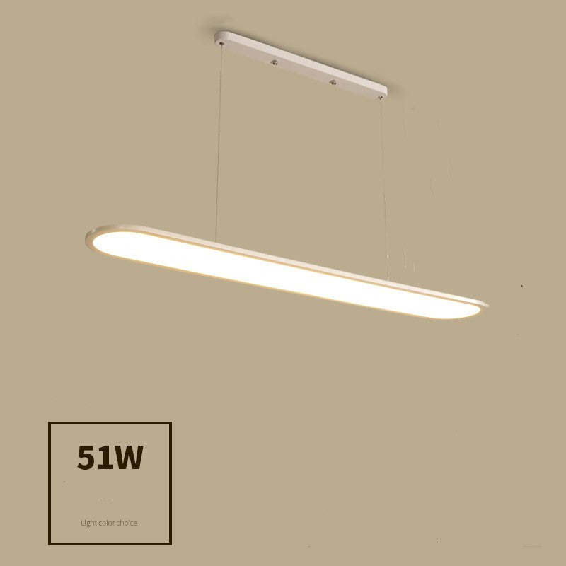 Linear Strip LED Chandelier – Modern Iron Pendant (White & Black) – Duvencioglu