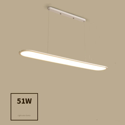 Linear Strip LED Chandelier – Modern Iron Pendant (White & Black) – Duvencioglu