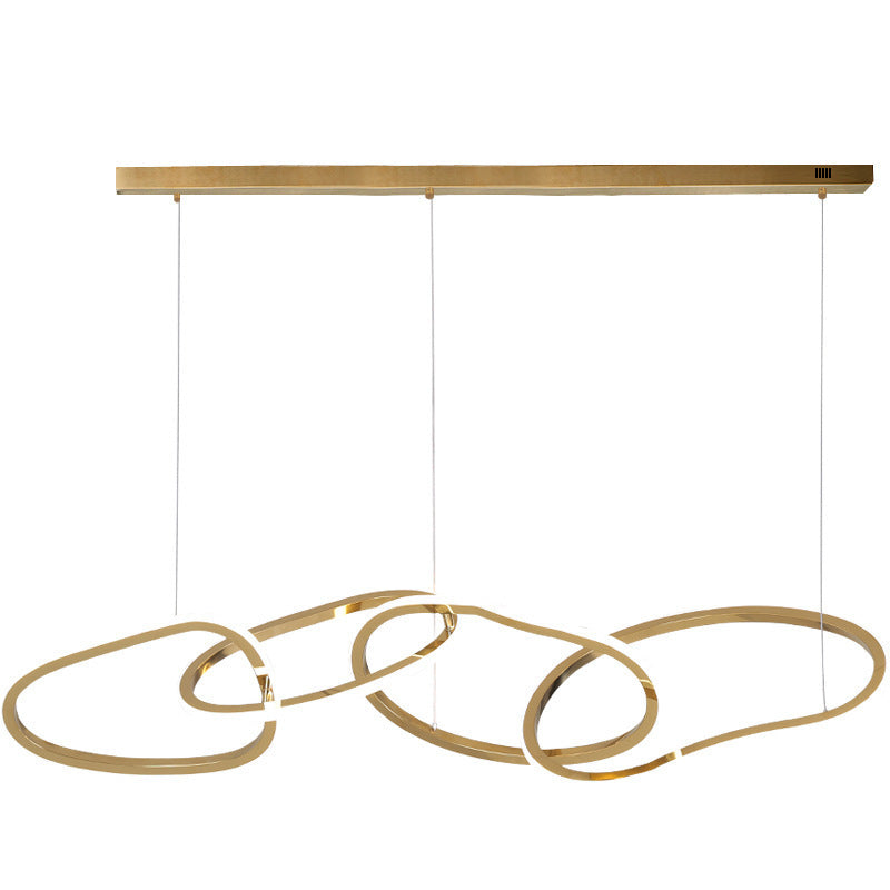 Postmodern Rattan Ring LED Chandelier – 4/5-Ring Stepless Dimming Pendant – Duvencioglu
