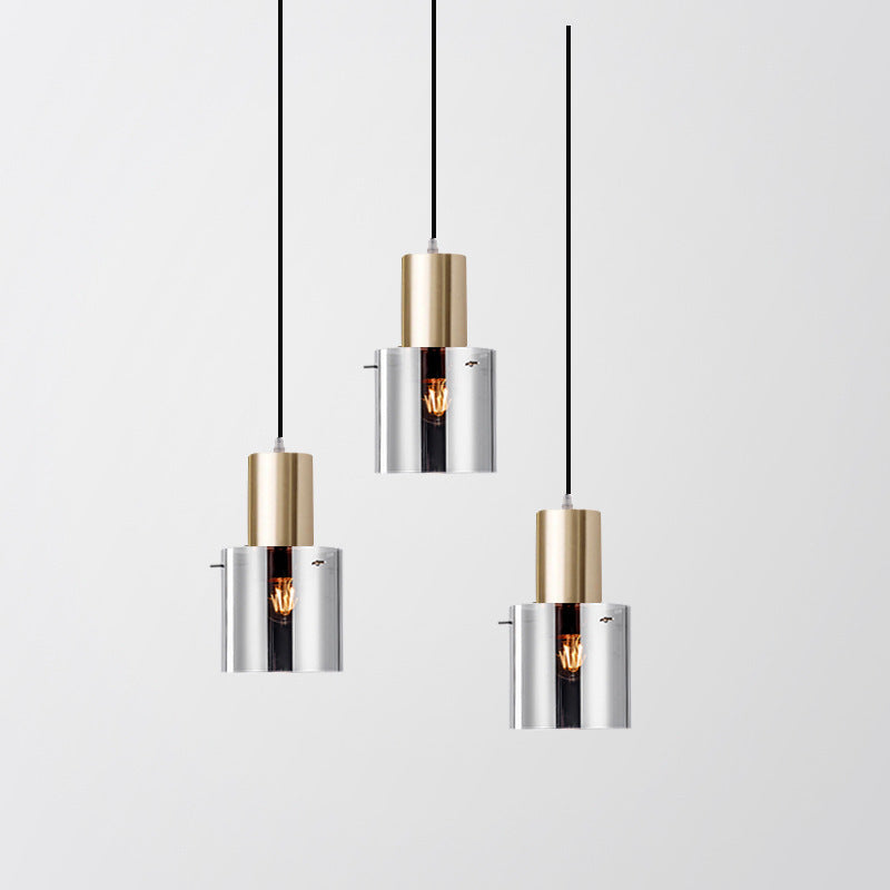 Rose Gold Electroplated Smoky Glass Chandelier – Small Bar & Bedside Pendant – Duvencioglu