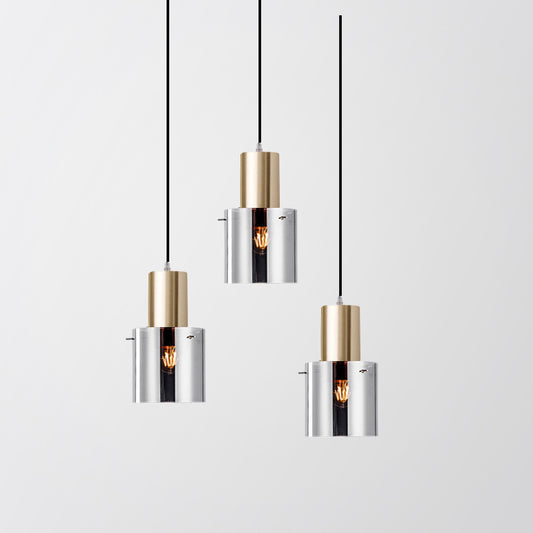 Rose Gold Electroplated Smoky Glass Chandelier – Small Bar & Bedside Pendant – Duvencioglu