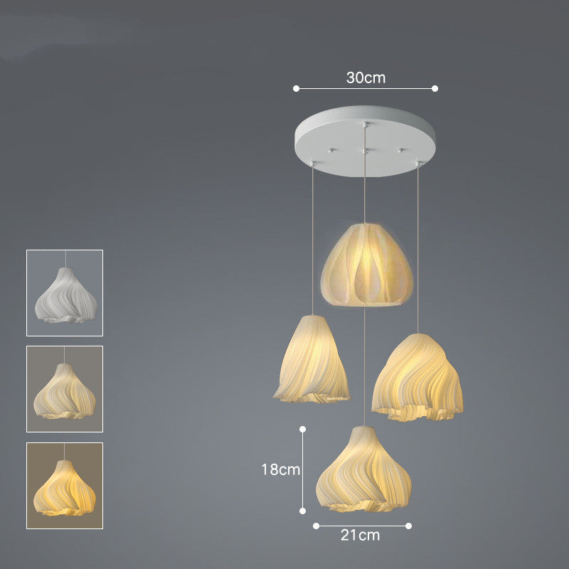 Nordic Iron LED Fish-Line Chandelier – Tri-Color Dimmable Pendant – Duvencioglu