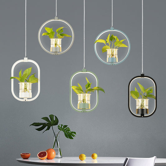 B107 Nordic Iron LED Chandelier – 3-Color Dimming Restaurant Pendant – Duvencioglu