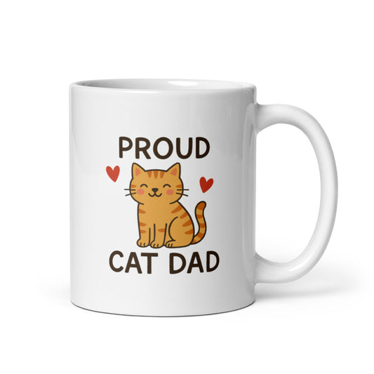 Proud Cat Dad Mug – Cute Cat Lover Design – Father&#39;s Day Gift for Cat Dads – Fun and Cozy Coffee Cup – Pet Lover Present – Duvencioglu