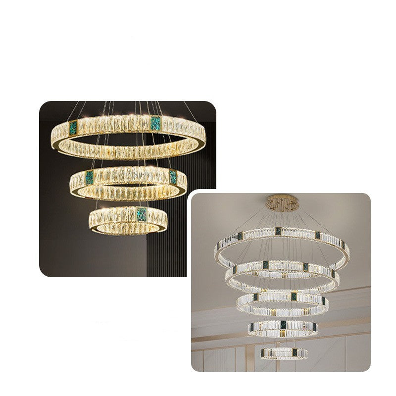 HEKEYLT-6803 Luxury Crystal LED Chandelier – Touch-Control Pendant – Duvencioglu