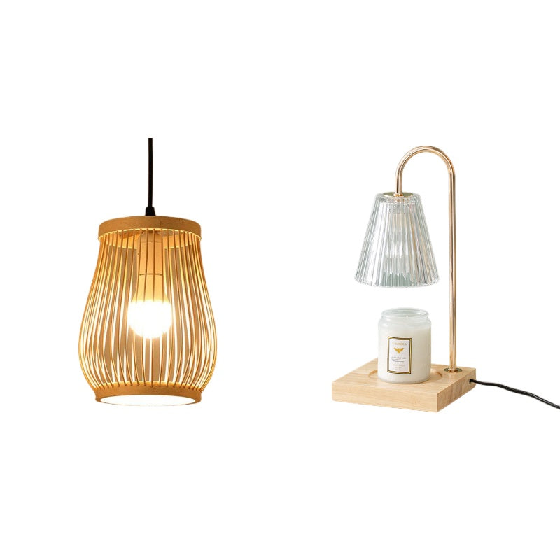Zen Bamboo Lantern Chandelier – Japanese & Chinese Style Pendant – Duvencioglu
