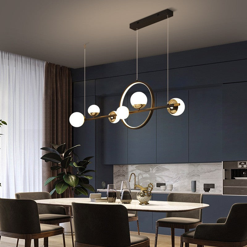 Nordic Linear 6-Light LED Chandelier – 112×27 cm Modern Pendant – Duvencioglu