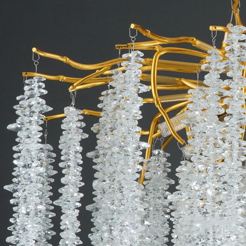 Luxury Villa Crystal LED Chandelier – Aluminum Alloy Pendant – Duvencioglu