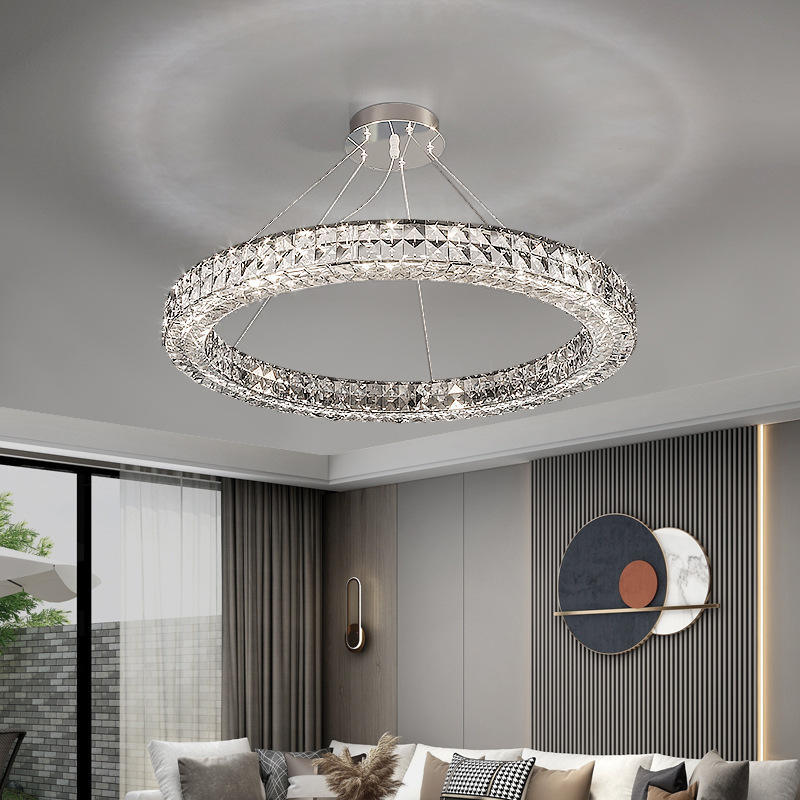 Light-Luxury Crystal LED Chandelier – 800 mm Push-Button Pendant (YSL-5994) – Duvencioglu