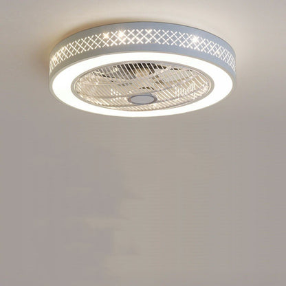 Pastoral 55 cm Invisible LED Fan Chandelier – Multi-Shape Metal Ceiling Light – Duvencioglu