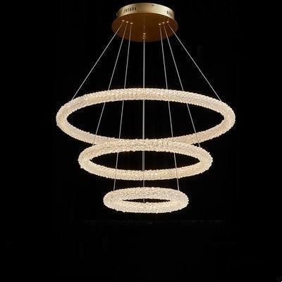 Crystal Ring LED Chandelier – Internet-Celebrity Light-Luxury Pendant – Duvencioglu