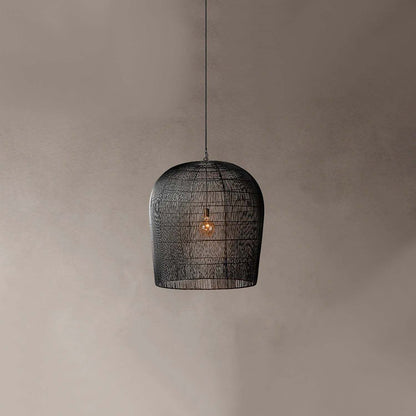 Zen Rattan LED Chandelier – 31 cm Handwoven Pendant for Tea Rooms & Studies – Duvencioglu