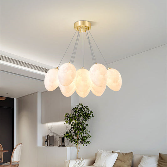 Nordic Moon Bubble LED Chandelier – 36–70 cm Tricolor Pendant (Model D6728) – Duvencioglu