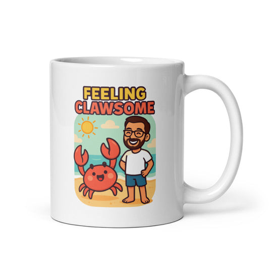 Feeling Clawesome Mug – Cute Crab Pun Gift for Ocean Animal Lovers – Duvencioglu