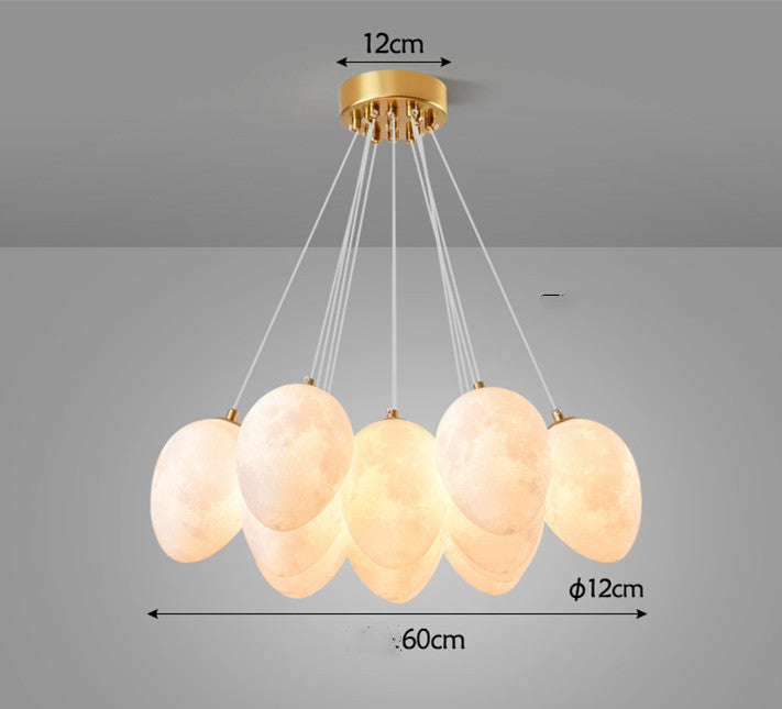 Nordic Moon Bubble LED Chandelier – 36–70 cm Tricolor Pendant (Model D6728) – Duvencioglu