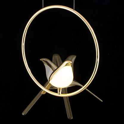 Magpie Bird Zinc-Alloy & Acrylic LED Chandelier – 35×150 cm Modern Pendant – Duvencioglu