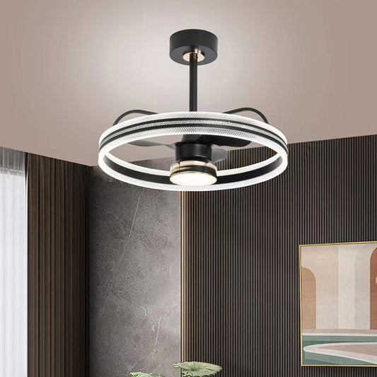 Modern Remote-Control Ceiling Fan Chandelier – 3-Color LED Pendant (Ø 60×21 cm) – Duvencioglu