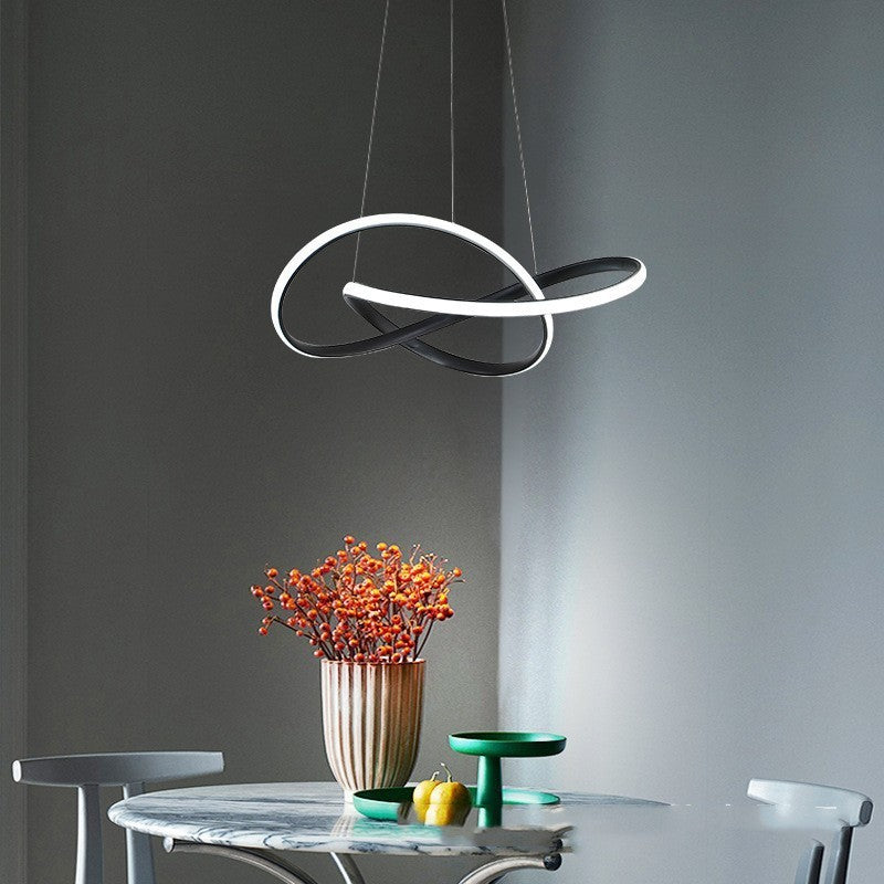 Adjustable Modern Iron LED Fish-Line Chandelier – Smart Eye-Protection Dining Pendant – Duvencioglu
