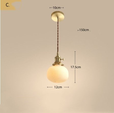 All-Copper Glass Chandelier – Nordic Pendant for Dining, Bedside & More – Duvencioglu