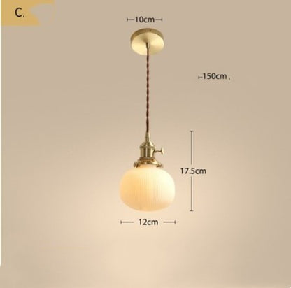All-Copper Glass Chandelier – Nordic Pendant for Dining, Bedside & More – Duvencioglu
