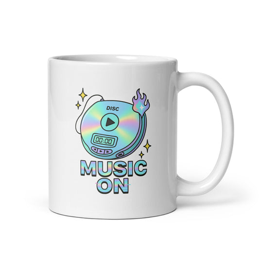 Discman Mug – Music On Retro CD Player Y2K Holographic Nostalgia Cup – Duvencioglu