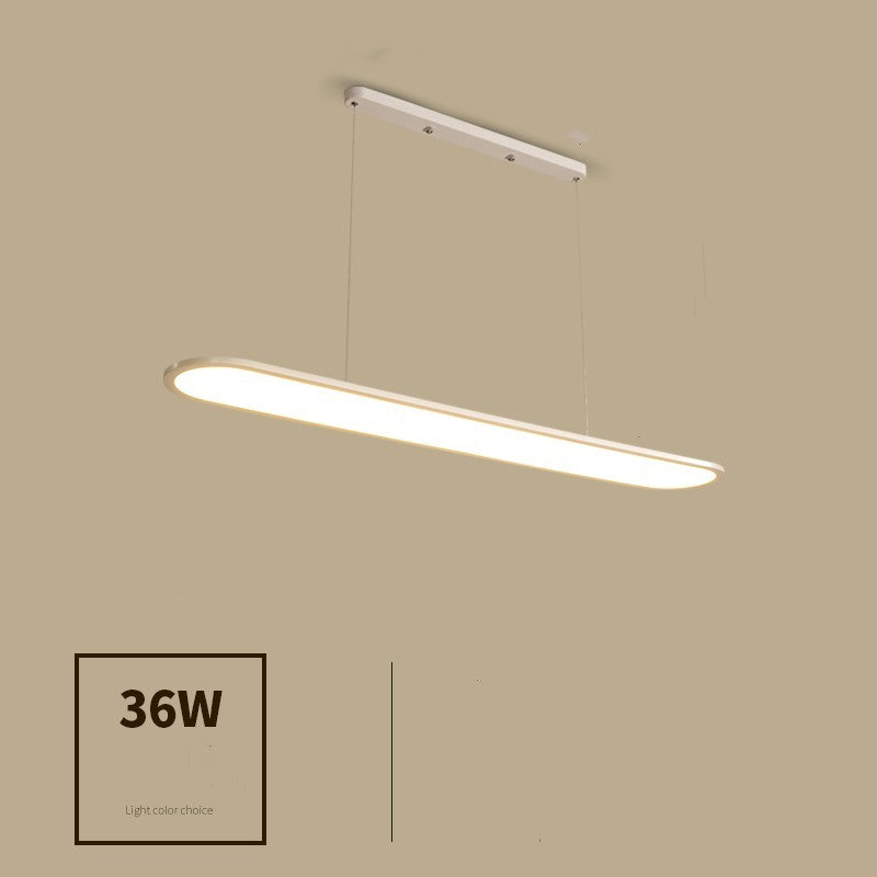 Linear Strip LED Chandelier – Modern Iron Pendant (White & Black) – Duvencioglu