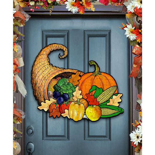 Thanksgiving & Halloween Wooden Door Decor - Handcrafted Door Hanger by G. DeBrekht (Made in USA) – Duvencioglu