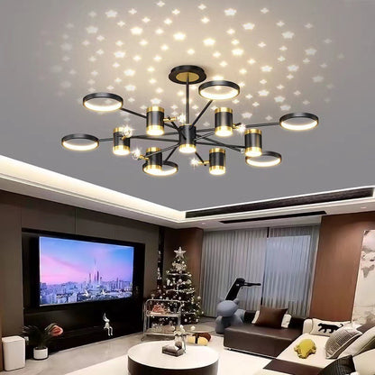 Stellar Nordic Iron LED Chandelier – Remote & Voice-Control Pendant, 1000 mm – Duvencioglu