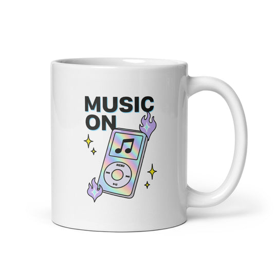 Music On Mug – Retro MP3 Player Y2K Holographic Pastel Cup – Duvencioglu