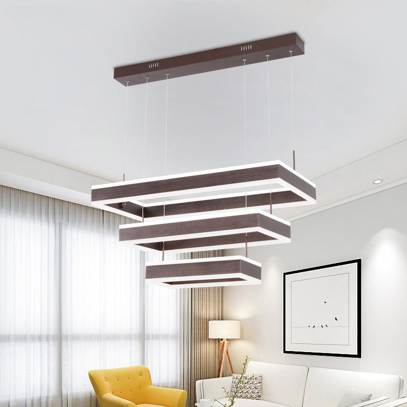 Minimalist Remote-Control LED Ring Chandelier – Single & Dual-Ring Pendant – Duvencioglu