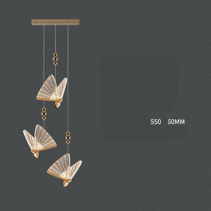 Modern Butterfly Crystal Mini Chandelier – LED Pendant Light for B&B & Staircase – Duvencioglu