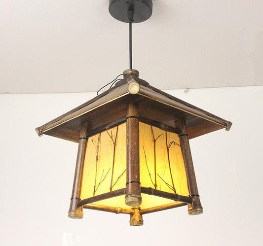 Southeast Asian Bamboo LED Chandelier – Retro Chinese Tea-Room Pendant – Duvencioglu
