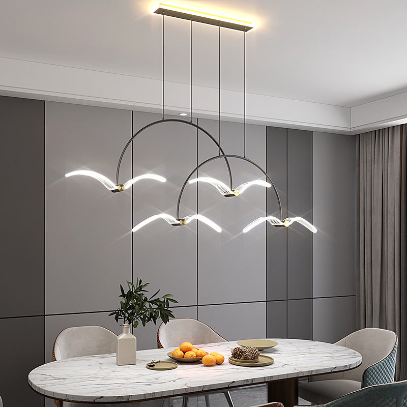 Modern Minimalist Seagull LED Chandelier – 2-Head (16W) & 4-Head (35W) Iron Pendant – Duvencioglu