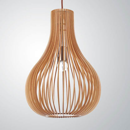 Nordic Bamboo Birdcage Wooden Chandelier – LED Art Pendant Light – Duvencioglu
