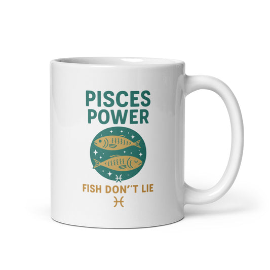 Pisces Power Mug – Sardine Zodiac Horoscope Cup, Fish Don’t Lie Funny Gift – Duvencioglu